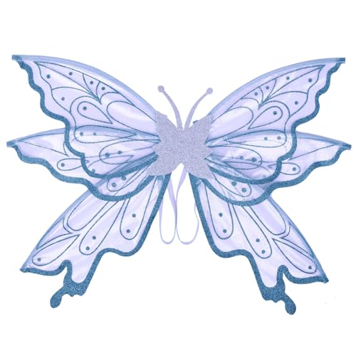 MSemis Feenflügel für Erwachsene, Halloween-Schmetterlingskostüm, funkelnde, transparente, mehrlagige Engelsflügel Lila Einheitsgröße MSemis Feenflügel für Erwachsene, Halloween-Schmetterlingskostüm, funkelnde, transparente, mehrlagige Engelsflügel Lila Einheitsgröße von MSemis