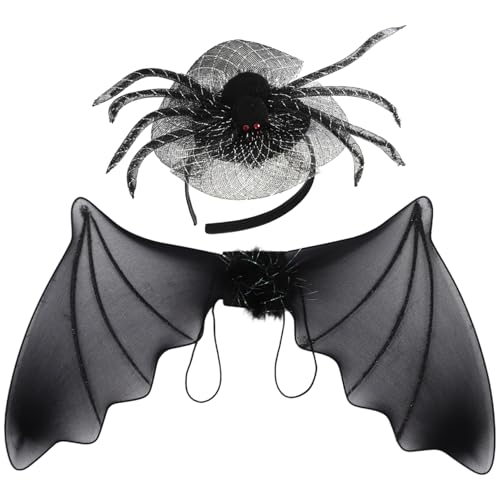 MSemis Fledermauskostüm Set Schwarze Fledermausflügel Und Stirnband Halloween Vampir Cosplay Zubehör Typ 2 Set Einheitsgröße MSemis Fledermauskostüm Set Schwarze Fledermausflügel Und Stirnband Halloween Vampir Cosplay Zubehör Typ 2 Set Einheitsgröße von MSemis