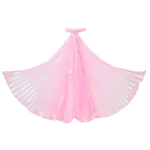 MSemis Glitzerige Bauchtanzflügel Mit Fingerösen Halloween Karneval Auftrittstanzkostüm Engelsflügel Rosa 75cm von MSemis