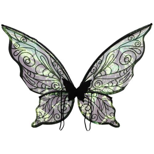 MSemis Glitzernde Organza Schmetterlingsflügel mit Elfenohren und Sternenstab für Halloween Karneval Fotorequisiten Schwarz One Size MSemis Glitzernde Organza Schmetterlingsflügel mit Elfenohren und Sternenstab für Halloween Karneval Fotorequisiten Schwarz One Size von MSemis