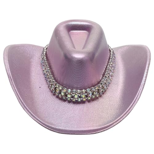 MSemis Glitzernder Weltraum-Cowgirl-Minihut-Haarspange, Glitzer-Outback-Hut mit Flansch, Kostümaccessoire für Disco-Party Lila Einheitsgröße MSemis Glitzernder Weltraum-Cowgirl-Minihut-Haarspange, Glitzer-Outback-Hut mit Flansch, Kostümaccessoire für Disco-Party Lila Einheitsgröße von MSemis