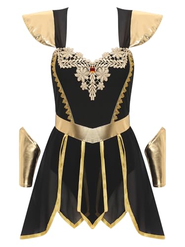MSemis Griechische Göttin Kostüm Damen Ancient Roman Bodysuit mit Metallischen Armbändern Fasching Verkleidung Schwarz XXL MSemis Griechische Göttin Kostüm Damen Ancient Roman Bodysuit mit Metallischen Armbändern Fasching Verkleidung Schwarz XXL von MSemis