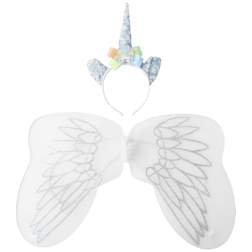 MSemis Halloween Schmetterlingsflügel Einhörner Stirnband Set Engelsflügel Süße Haarreif Weihnachten Feenflügel Party Bühne Leistung Mehrfarbig One Size MSemis Halloween Schmetterlingsflügel Einhörner Stirnband Set Engelsflügel Süße Haarreif Weihnachten Feenflügel Party Bühne Leistung Mehrfarbig One Size von MSemis
