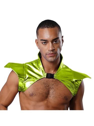 MSemis Herren Glänzende Metallic Gothic Rüstung Shrug Steampunk Gothic Schulter Epaulet Kragen Pauldron Rüstung Halloween Party Performance Kostüm Leuchtendes Grün XXL MSemis Herren Glänzende Metallic Gothic Rüstung Shrug Steampunk Gothic Schulter Epaulet Kragen Pauldron Rüstung Halloween Party Performance Kostüm Leuchtendes Grün XXL von MSemis