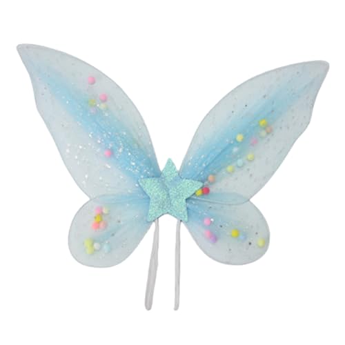 MSemis Kinder Mädchen Feenflügel Glitzer Engelsflügel Fasching Karneval Elfenflügel Prinzessin Schmetterling Flügel Fotografie Requisiten Blau One Size MSemis Kinder Mädchen Feenflügel Glitzer Engelsflügel Fasching Karneval Elfenflügel Prinzessin Schmetterling Flügel Fotografie Requisiten Blau One Size von MSemis