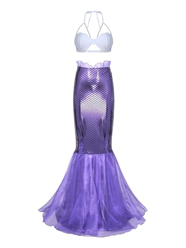 MSemis Kostüm Meerjungfrauen-Badeanzug und Maxirock für Damen muschelförmigen BH und Pailletten Maxi Rock Kostüm Karneval Fasching Party Typ F XXL MSemis Kostüm Meerjungfrauen-Badeanzug und Maxirock für Damen muschelförmigen BH und Pailletten Maxi Rock Kostüm Karneval Fasching Party Typ F XXL von MSemis