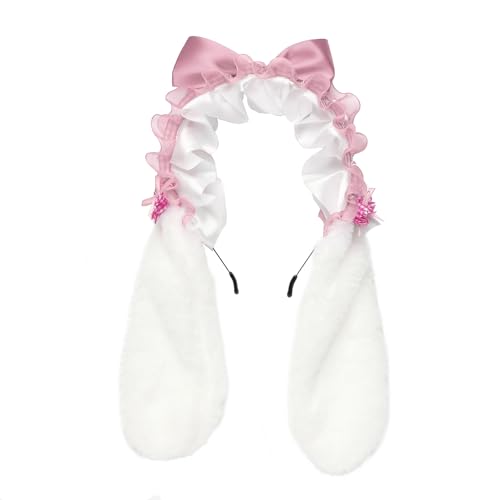 MSemis Lolita Plüsch Haarband Hasenohren Haarband mit Clips für Halloween Cosplay Party Rosa 3 One Size MSemis Lolita Plüsch Haarband Hasenohren Haarband mit Clips für Halloween Cosplay Party Rosa 3 One Size von MSemis