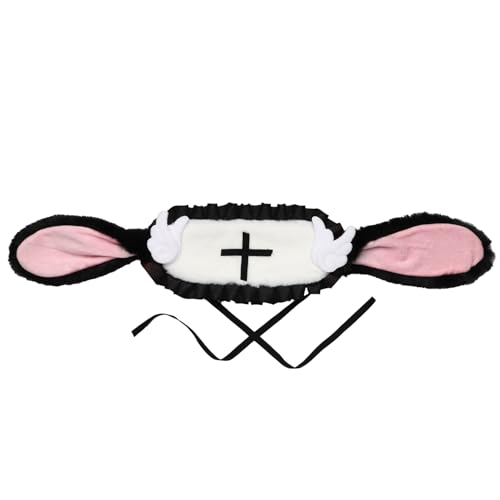 MSemis Lolita Plüsch Haarband Hasenohren Haarband mit Clips für Halloween Cosplay Party Schwarz 1 One Size MSemis Lolita Plüsch Haarband Hasenohren Haarband mit Clips für Halloween Cosplay Party Schwarz 1 One Size von MSemis