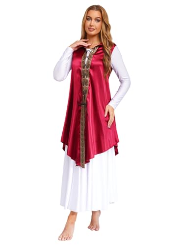 MSemis Mittelalterlicher Umhang mit Kapuze Gothic Kleidung Damen Ärmellos Renaissance Renaissance Party Cape Karneval Burgundy L MSemis Mittelalterlicher Umhang mit Kapuze Gothic Kleidung Damen Ärmellos Renaissance Renaissance Party Cape Karneval Burgundy L von MSemis