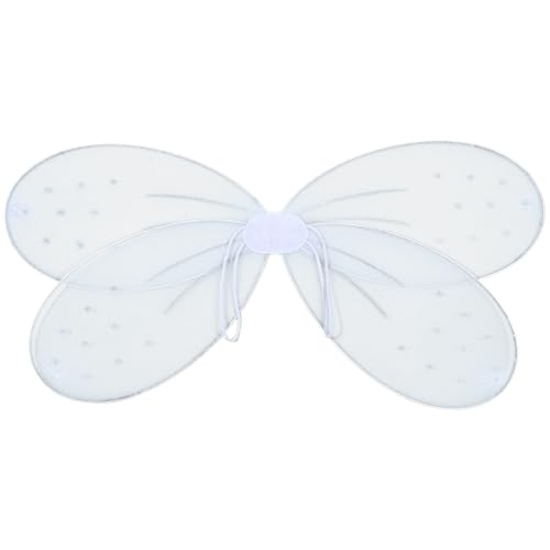 MSemis Shine Fairy Wings Schmetterling Elfenflügel Verkleidung Kostüm für Halloween Fancy Dress Weiß One Size von MSemis