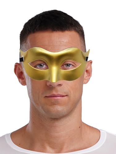 MSemis Venetianische Karnevalsmaske Cyborg Halbgesichtsmaske Für Halloween Kostümparty Karneval Gold Einheitsgröße von MSemis