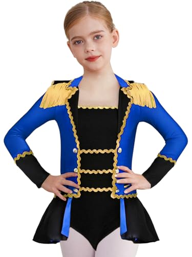 MSemis Zirkusdirektor Kostüm Mädchen Kinder Ringmaster Langarm mit Fransen Bodysuit Kinderkostüm Ballettanzug Kostüm für Halloween und Karneval von MSemis