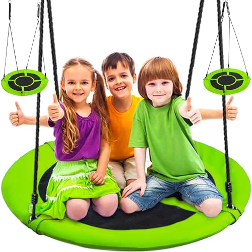 MT MALATEC Nestschaukel für Kinder & Erwachsene Ø100 cm bis zu 150 kg- Nestschaukel mit höhenverstellbarem Seil 120–180 cm - Mehrkindschaukel wetterfest, Outdoor & Indoor 8142 von MT MALATEC