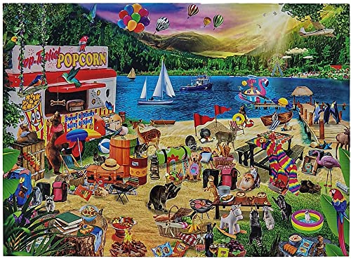 Puzzle 1000 Teile Holiday Camp 69x51 cm Strand Ferien Badesee Sommer Urlaub Gehirntraining von MT Majami
