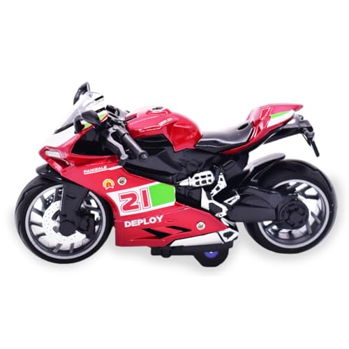 MTCDDCL Modell Motorrad, Legierung Motorrad Spielzeug,Spielzeugauto,Motorrad Sammlung,Motorrad Modell für Freunde und Kinder, Halloween Weihnachten Geburtstagsparty-Geschenk(Rot) von MTCDDCL