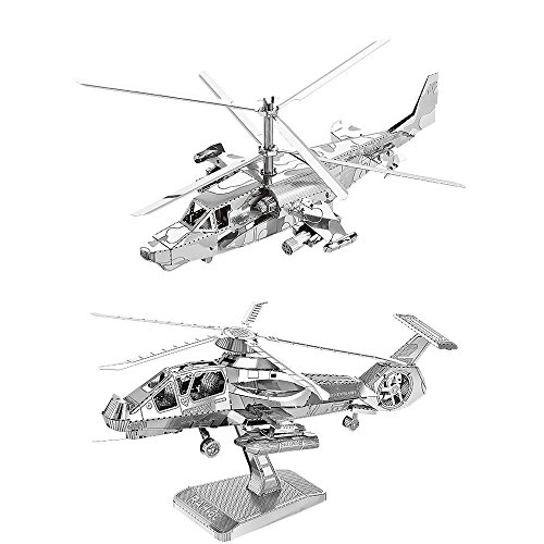 MTu 2pcs 3D Metall Puzzle KA-50 + RAH-66 Hubschrauber Modell DIY 3D Laserschnitt Modell-Bausatz Spielzeug von MTu