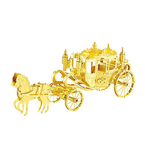 MTu 3D Metall Puzzle Königliche Kutsche Royal Carriage Modell Kits F22202T DIY 3D Laserschnitt Modell-Bausatz Spielzeug von MTu