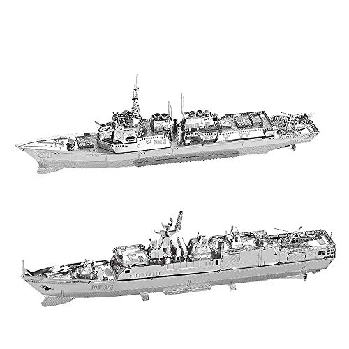 MTu 2pcs 3D Metall Puzzle Arleigh-Burke-Klasse Corvette 056 Modell DIY 3D Laserschnitt Modell-Bausatz Spielzeug von COXZD