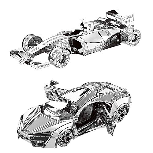 MTu 2pcs 3D Metall Puzzle Hyper Sport Vehicle + Formel Auto F101 Modell Kits I20-26 DIY 3D Laserschnitt Modell-Bausatz Spielzeug MTu 2pcs 3D Metall Puzzle Hyper Sport Vehicle + Formel Auto F101 Modell Kits I20-26 DIY 3D Laserschnitt Modell-Bausatz Spielzeug von MTu