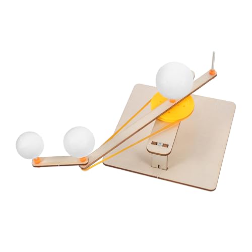 MUCKLILY 1 Satz Experimentelle Materialien Holzmodell Experimentiermaterial Holz Sonnensystem Modell astronomischer Simulator Schulunterrichtsmodell Sonne-Mond-Erde-Modell hölzern Beige von MUCKLILY