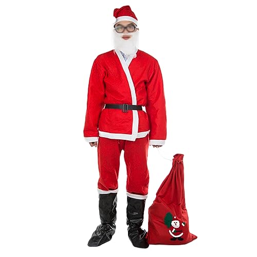 MUCKLILY 1 Satz Herrenkleidung Kostüme für Männer Weihnachtsmann-Kostüm Kleidung für Männer Weihnachtsmannanzug für Herren Weihnachtsmannkostüm für Herren Weihnachten einstellen Requisiten von MUCKLILY