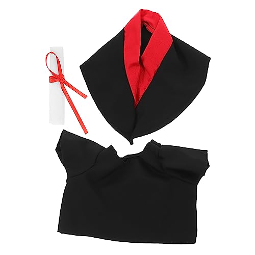 MUCKLILY 1 Satz Spielzeugabschlussanzug Puppe Abschlussbärenkleidung Kappenkleid-zertifikatsset Mini-Abschlusskleid Graduierungskappen-Kleid-Outfit Stoff Black MUCKLILY 1 Satz Spielzeugabschlussanzug Puppe Abschlussbärenkleidung Kappenkleid-zertifikatsset Mini-Abschlusskleid Graduierungskappen-Kleid-Outfit Stoff Black von MUCKLILY