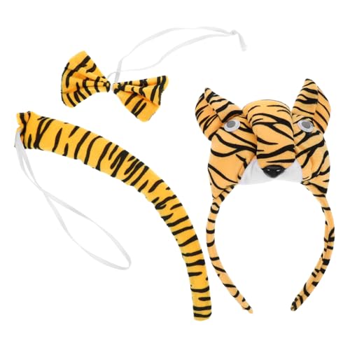 MUCKLILY 1 Satz Tigerkleid -Requisiten Tierkostüm Cosplay Ohrenstirnband Halloween-Bühnenaufführung Halloween-Tierohr-Stirnband ausgestopftes Stirnband Tiger-Cosplay Stoff von MUCKLILY
