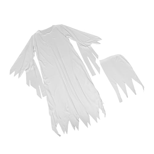 MUCKLILY 1 Satz Weißes Halloween Outfit für Gruselfeste Beeindruckendes Cosplay Kostüm für Rollenspiele Bühnenauftritte MUCKLILY 1 Satz Weißes Halloween Outfit für Gruselfeste Beeindruckendes Cosplay Kostüm für Rollenspiele Bühnenauftritte von MUCKLILY