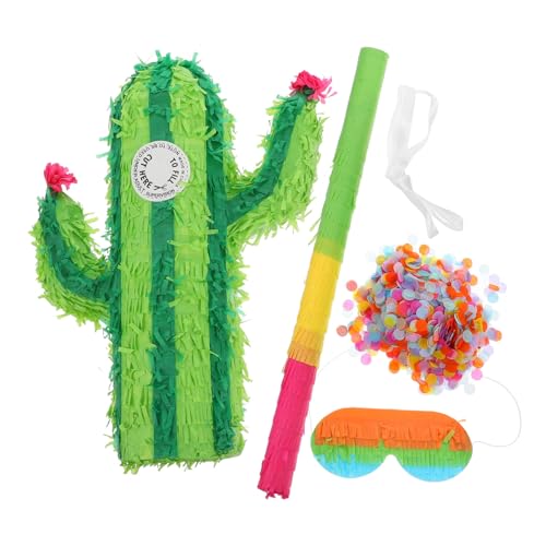 MUCKLILY Cactus Pinata Set für Kindergeburtstag Wiederverwendbare Party Dekoration mit Robustem Design Fördert Interaktion und für Verschiedene Feiern und Events Zufällige Farbe von MUCKLILY