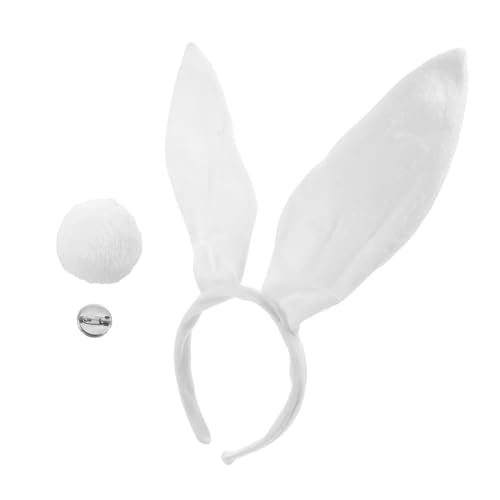 MUCKLILY 1 Set Party-hasenohren-haarband, Flauschiges Hasenohren- Und -kostüm-set, Hasenohren, Cosplay-stirnband-set, Osterhasenohren-stirnband Und -set von MUCKLILY