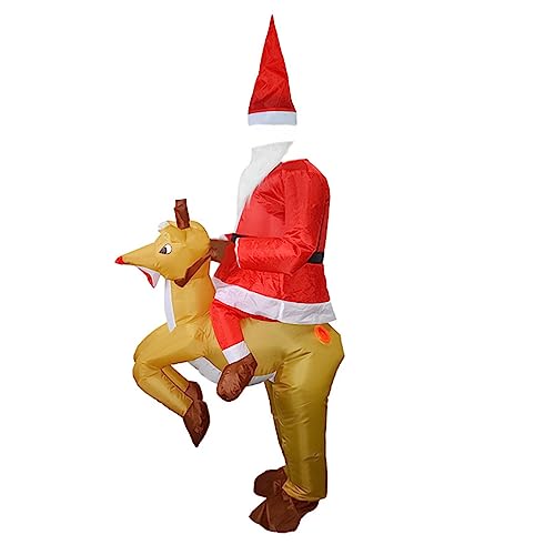 MUCKLILY 1Stk Weihnachtsmann-Kostüm aufblasbares Kostüm aufblasbares Spielzeug elch und weihnachtsmann kostüm Spielzeuge weihnachtsdeko Weihnachtskostüm Elchkostüm Reiten einstellen bilden von MUCKLILY