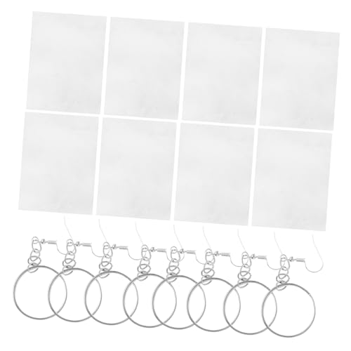 MUCKLILY 10 Blatt Teiliges DIY Schrumpffolien-Set Halbtransparent Handbemalt Schrumpfmaterial Bastelset mit Silbernen Ohrhaken und Schlüsselringen zum Bemalen und Schrumpfen für Kreative von MUCKLILY