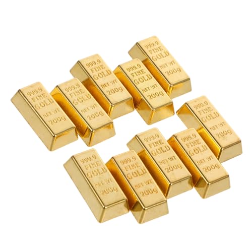 MUCKLILY 10 Stück BRICS-Modell Mini Barren Puppenhaus -Requisiten Puppenhausverzierungen Tiny House Accessoires winzige Spielsachen winziges Legierung Golden von MUCKLILY