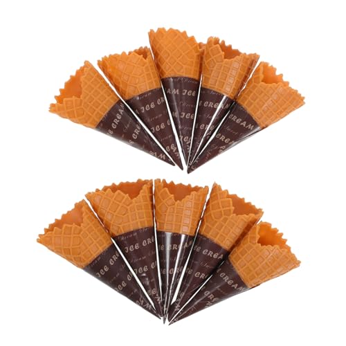 MUCKLILY 10 Stück Eiscreme Waffeln mit Papierhalter für Puppenhaus und Dekoration Realistische Nachbildung von Speiseeis für Kreative Bastelprojekte und Sammlungen MUCKLILY 10 Stück Eiscreme Waffeln mit Papierhalter für Puppenhaus und Dekoration Realistische Nachbildung von Speiseeis für Kreative Bastelprojekte und Sammlungen von MUCKLILY