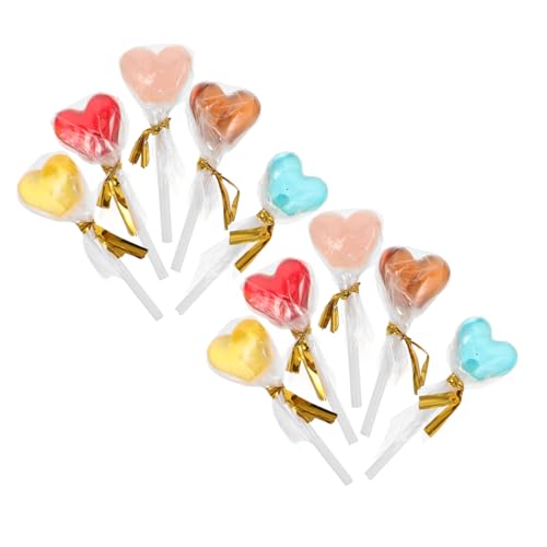 MUCKLILY 10 Stück Miniaturisierte Herzförmige Teiliges aus Resin für Puppenhaus Dekoration Lebendige Farben und Realistische Formen Zubehör für Miniaturküchen und Tische von MUCKLILY