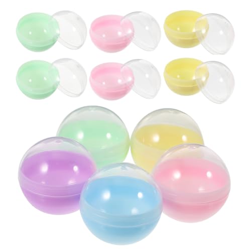 MUCKLILY 100 Stück -Schale in Macaron-Farbe Leere Automatenkapseln runde Kapseln Kaugummiballmaschine klare, runde Verkaufskapseln Kaugummiautomaten klare Bälle pp von MUCKLILY