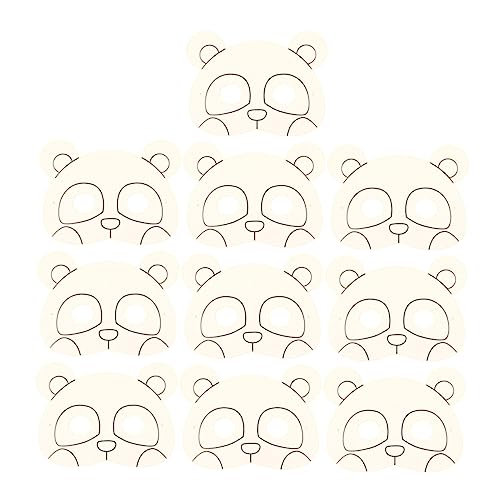 MUCKLILY 10st Weiße Papiermaske Selber Machen Tierhandwerk Selber Machen Panda-party Verkleiden Diy-maske Fotoautomat Weiße Maske Karneval-maske Party-papiermaske Cosplay Materialpaket Kind von MUCKLILY