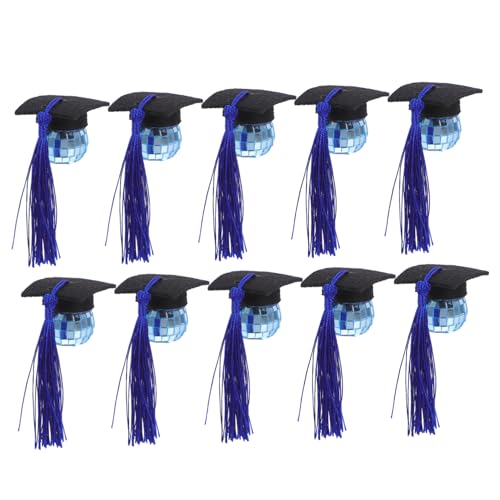 MUCKLILY 10pcs Abschlusskappe Cupcake Topper Mit Quasten Disco Ball Gestaltet Kap Für Gradfeier Graduierten -kuchen -topper Für Die High School College University von MUCKLILY