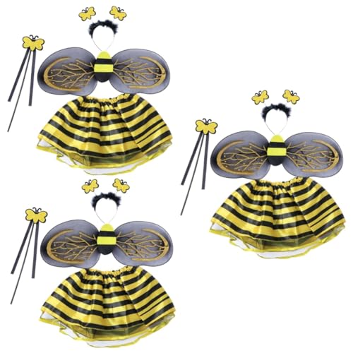 MUCKLILY 12 Stk Flügel für Mädchen Prinzessin Fee Kostüm für Kinder Make-up-Stirnband Mädchen Kleidung Bienenfee-Kostüm Feenkostüm für Mädchen Cosplay Requisiten Kostüme Feenkleid Kleinkind von MUCKLILY