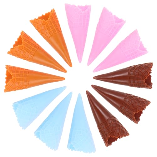 MUCKLILY 12 Stück Knusprige Kegelform Mini-eistüten Simulierte Eistüte Miniatureiszapfen So Tun, Als Würde Man Eistüte Gefälschte Eiswaffel Simuliertes Essen PVC MUCKLILY 12 Stück Knusprige Kegelform Mini-eistüten Simulierte Eistüte Miniatureiszapfen So Tun, Als Würde Man Eistüte Gefälschte Eiswaffel Simuliertes Essen PVC von MUCKLILY
