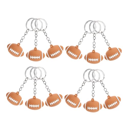 MUCKLILY 12 Stück Mehrfarbiger Lederballschlüsselkette Einfach Schlüsselbund Schlüsselanhänger Für Sportfans Rugby-fans Bevorzugen Schild Weiches Gummi Brown MUCKLILY 12 Stück Mehrfarbiger Lederballschlüsselkette Einfach Schlüsselbund Schlüsselanhänger Für Sportfans Rugby-fans Bevorzugen Schild Weiches Gummi Brown von MUCKLILY