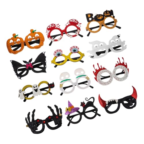 MUCKLILY 12 Stück Teiliges Halloween Partybrillen mit Glitzer Lustige Kunststoff Brillenrahmen in Kürbis- Geist Totenkopf-design Wiederverwendbare Grusel-sonnenbrillen für Erwachsene MUCKLILY 12 Stück Teiliges Halloween Partybrillen mit Glitzer Lustige Kunststoff Brillenrahmen in Kürbis- Geist Totenkopf-design Wiederverwendbare Grusel-sonnenbrillen für Erwachsene von MUCKLILY