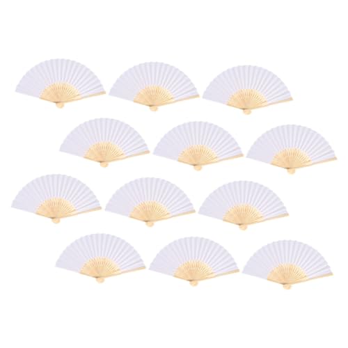 MUCKLILY 12stücke Chinesische Faltfächer Traditioneller Stil Handheld Fächer Sommerkühlung Tanzrequisitедurable Knochenstruktur von MUCKLILY