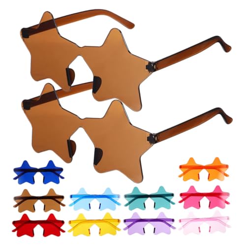 MUCKLILY 14 Stück Teiliges Bunter Randloser Sonnenbrillen Sternform Farbenfrohe Transparente Brillen für Partys Junggesellenabschiede und Festivals für Erwachsene Vielseitige Farboptionen MUCKLILY 14 Stück Teiliges Bunter Randloser Sonnenbrillen Sternform Farbenfrohe Transparente Brillen für Partys Junggesellenabschiede und Festivals für Erwachsene Vielseitige Farboptionen von MUCKLILY
