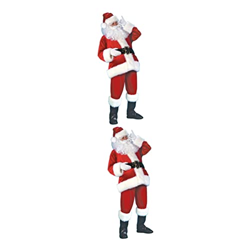 MUCKLILY 14 Stk Weihnachtsmann-Hose Weihnachtsmann-Cosplay-Hut Weihnachtsmann-Kostüm Kostüme für Männer Kleidung für Männer Weihnachtskleidung lustiges weihnachtskostüm Weihnachten Mütze von MUCKLILY