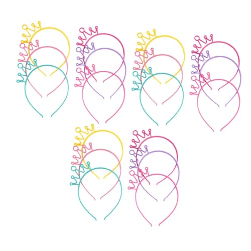 MUCKLILY 18 Stück Teiliges Haarreifen Kronen Haarbänder in Gelb Violett Grün für Mädchen Party Cosplay Geburtstag Bühne Fotoshooting Haarschmuck Geschenk von MUCKLILY