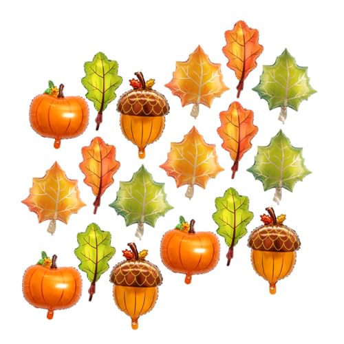 MUCKLILY 18 Stück Teiliges Herbst-party-ballon Kürbis Ahornblättern Herbstliche Thanksgiving-dekoration für Erntedankfest Geburtstage Vielseitiges Bastelset von MUCKLILY