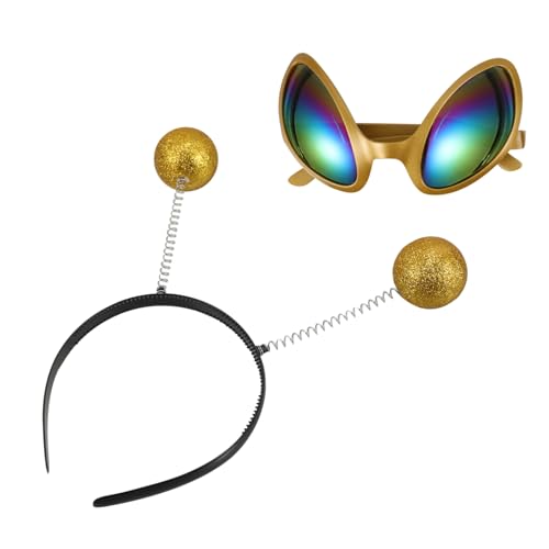 MUCKLILY 1Satz Sonnenbrille Haarband Set Lustige Cosplay Requisiten für Erwachsene Exzentrische Brille Stirnband für Partys Einzigartiges Design für Halloween von MUCKLILY