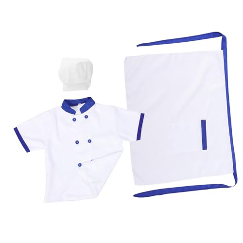 MUCKLILY 1Satz Kochkostüm für Kochmütze Schürze Kurzarm Blaues Design Rollenspiele Auftritte Sicher für Kleine MUCKLILY 1Satz Kochkostüm für Kochmütze Schürze Kurzarm Blaues Design Rollenspiele Auftritte Sicher für Kleine von MUCKLILY
