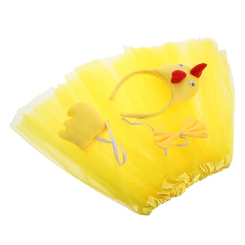 MUCKLILY 1Satz Kostümset für Hühnertier Outfit mit Tutu Rock Haarband und Schleife für Halloween oder Geburtstags Cosplay Partys MUCKLILY 1Satz Kostümset für Hühnertier Outfit mit Tutu Rock Haarband und Schleife für Halloween oder Geburtstags Cosplay Partys von MUCKLILY